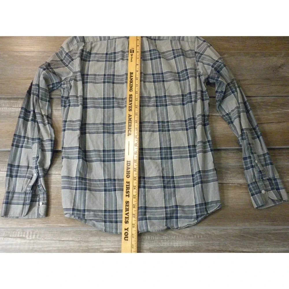 J. Crew Shirt Mens M Blue Gray Secret Wash Slim Fit Plaid Button Down Preppy Ivy